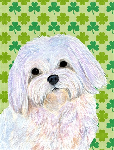 Maltese St. Patricks Day Shamrock Portrait Flag Canvas - House Size