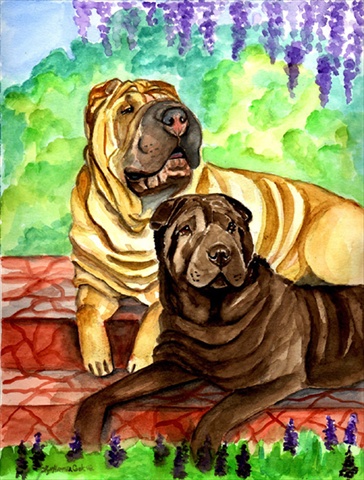 Shar Pei Patio Peis Flag - Garden Size