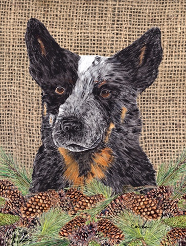 Australian Cattle Dog Flag Canvas - House Size