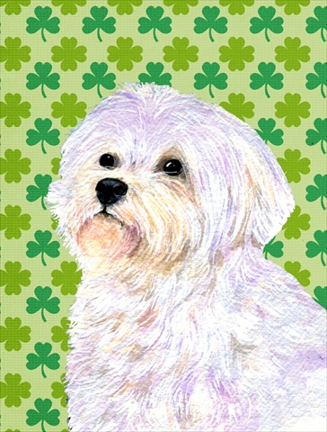 Maltese St. Patricks Day Shamrock Portrait Flag - Garden Size