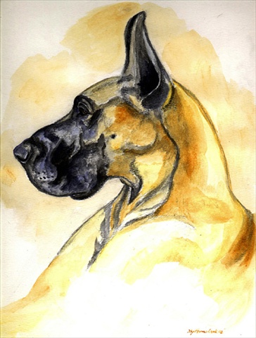 Fawn Great Dane Flag Canvas - House Size