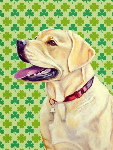 Labrador St. Patricks Day Shamrock Portrait Flag - Garden Size
