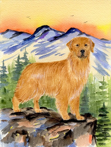 Golden Retriever Flag Canvas - House Size