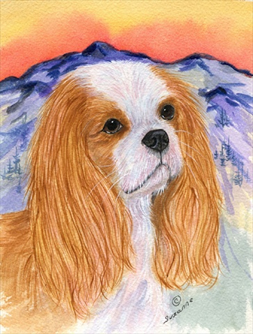 Cavalier Spaniel Flag Canvas - House Size