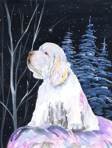 Clumber Spaniel Flag - Garden Size