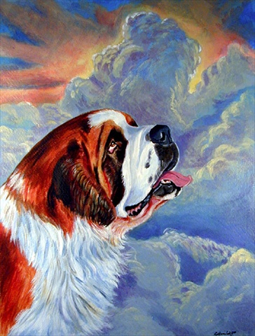 Saint Bernard Canvas Flag - House Size- 28 x 40 in.