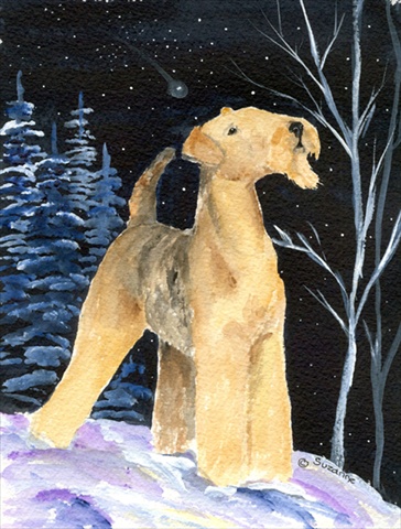 Starry Night Airedale Flag - Garden Size, 11 x 15 in.
