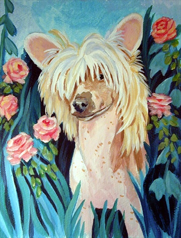 Chinese Crested Canvas Flag - House Size, 28 x 40 in.