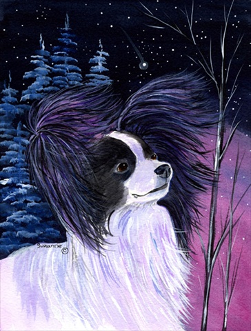 Starry Night Papillon Flag - Garden Size- 11 x 15 in.