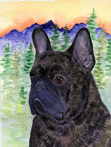 French Bulldog Canvas Flag - House Size- 28 x 40 in.