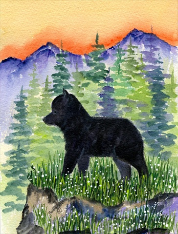 Schipperke Canvas Flag - House Size, 28 x 40 in.