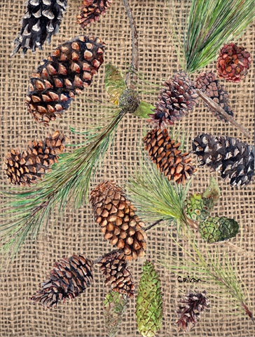 Pine Cones Flag - Garden Size, 11 x 15 in.