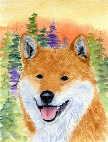 Shiba Inu Canvas Flag 28 x 40 in.