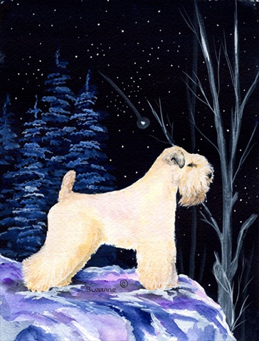 Starry Night Wheaten Terrier Soft Coated Flag - Garden Size, 11 x 15 in.