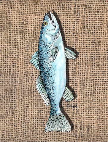 Fish Speckled Trout Canvas Flag - House Size, 28 x 40 in.