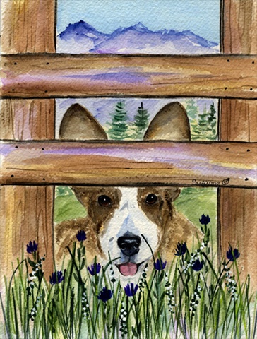 Corgi Canvas Flag - House Size- 28 x 40 in.