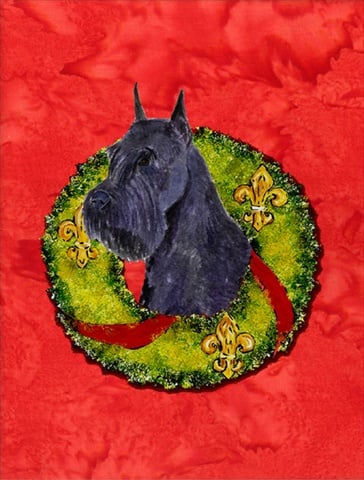 Schnauzer Canvas Flag - House Size- 28 x 40 in.