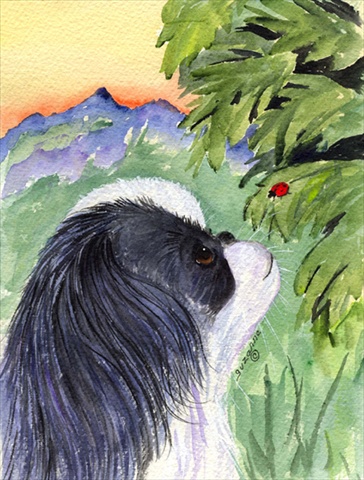 Japanese Chin Canvas Flag - House Size- 28 x 40 in.