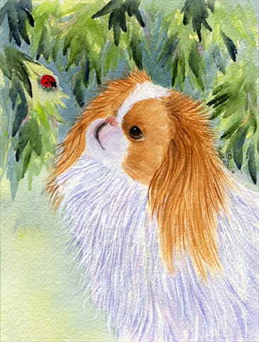Japanese Chin Canvas Flag - House Size- 28 x 40 in.