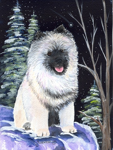 Starry Night Keeshond Flag - Garden Size, 11 x 15 in.