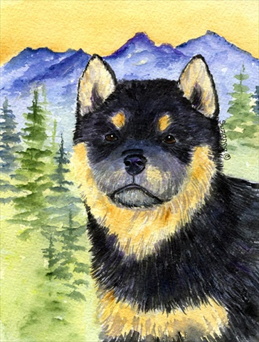Shiba Inu Canvas Flag - House Size- 28 x 40 in.