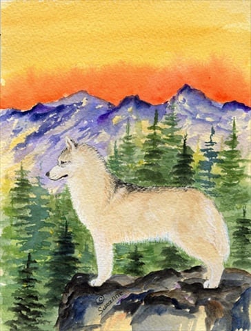 Siberian Husky Canvas Flag - House Size- 28 x 40 in.