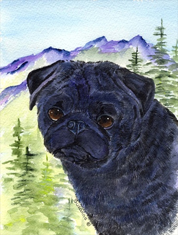 Pug Canvas Flag - House Size- 28 x 40 in.
