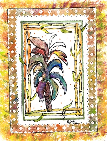 Palm Tree Canvas Flag - House Size- 28 x 40 in.