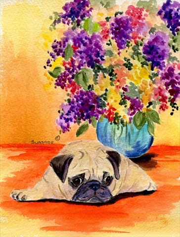 Pug Canvas Flag - House Size- 28 x 40 in.