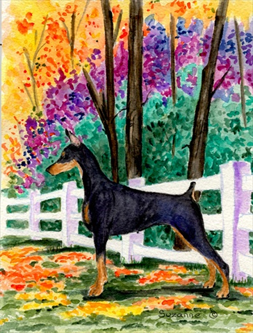 Doberman Canvas Flag - House Size- 28 x 40 in.