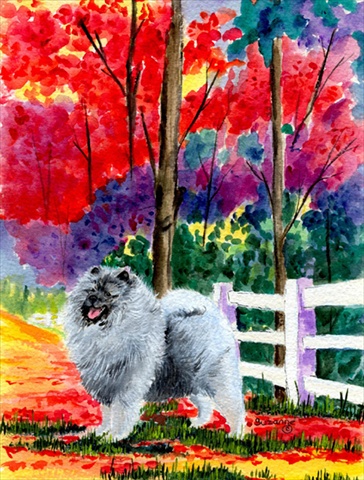 Keeshond Flag - Garden Size- 11 x 15 in.