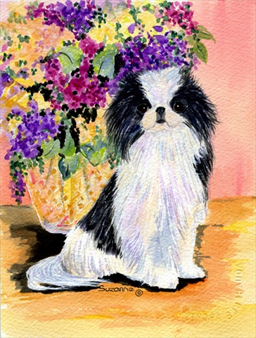 Japanese Chin Canvas Flag - House Size- 28 x 40 in.