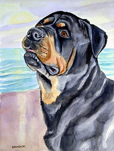 Rottweiler Canvas Flag - House Size- 28 x 40 in.