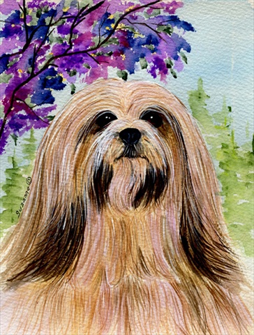 Lhasa Apso Canvas Flag - 28 x 40 in.