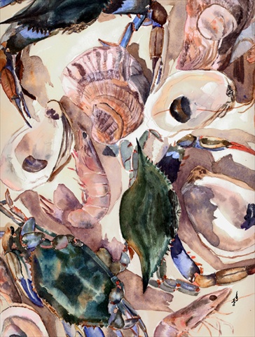 Crab Canvas Flag - House Size- 28 x 40 in.