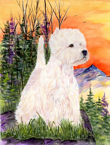 Westie Canvas Flag - House Size- 28 x 40 in.