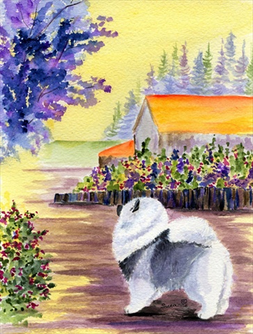 Keeshond Canvas Flag - House Size- 28 x 40 in.
