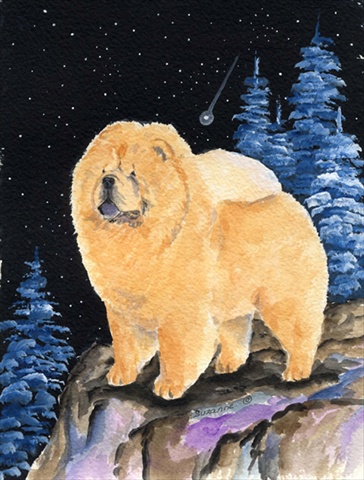 Starry Night Chow Chow Flag - Garden Size, 11 x 15 in.