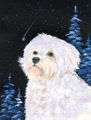 Starry Night Maltese Canvas Flag - 28 x 40 in.