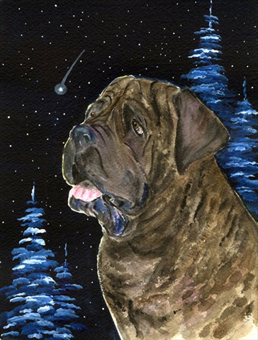 Starry Night Mastiff Flag - Garden Size, 11 x 15 in.