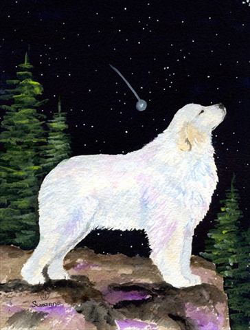 Starry Night Great Pyrenees Flag - Garden Size, 11 x 15 in.