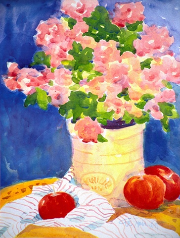Pink Flowers Canvas Flag - House Size- 28 x 40 in.
