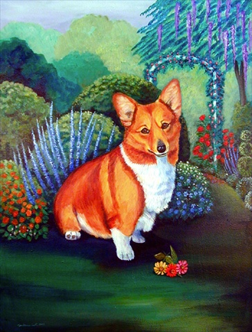 Pembroke Corgi Canvas Flag - House Size- 28 x 40 in.