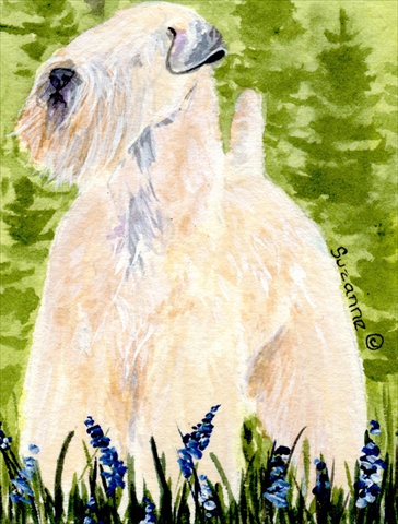 Wheaten Terrier Soft Coated Canvas Flag - House Size, 28 x 40 in.
