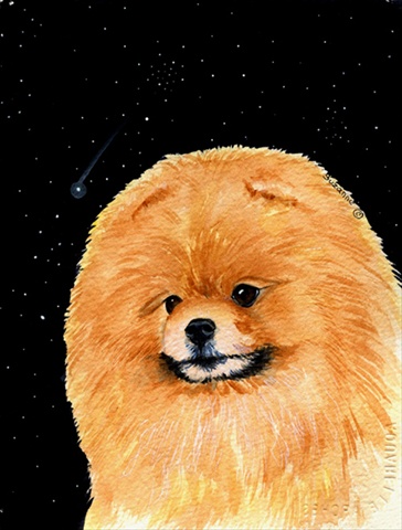Starry Night Pomeranian Flag - Garden Size, 11 x 15 in.