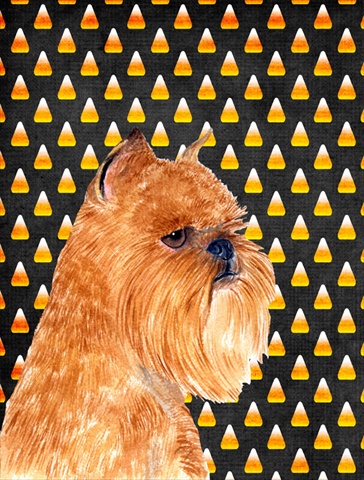 Brussels Griffon Candy Corn Halloween Portrait Flag - Garden Size, 11 x 15 in.