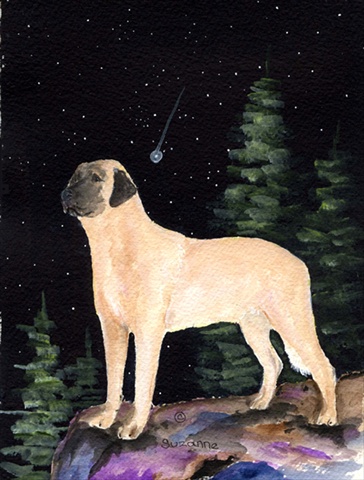 Starry Night Anatolian Shepherd Canvas Flag - House Size, 28 x 40 in.