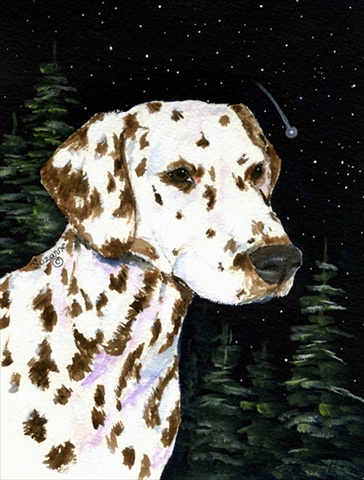 Starry Night Dalmatian Flag - Garden Size, 11 x 15 in.
