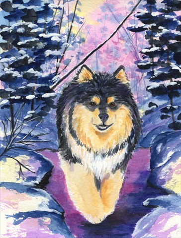 Finnish Lapphund Flag - Garden Size, 11 x 15 in.