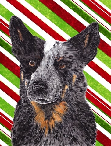 Starry Night Bearded Collie Canvas Flag - House Size- 28 x 40 in.